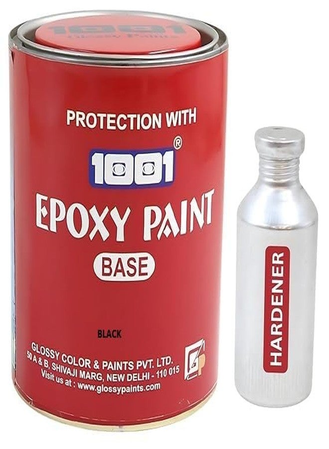 1001 Epoxy Paint HB Coating 2 Pack System | Heavy-Build Epoxy Paint for Tanks, Machinery, Kitchen, Garage Floor, Labs, Hospitals, Cemented Surfaces & More | Superior Glossy Finish - BLACK (1 L) - Image 1